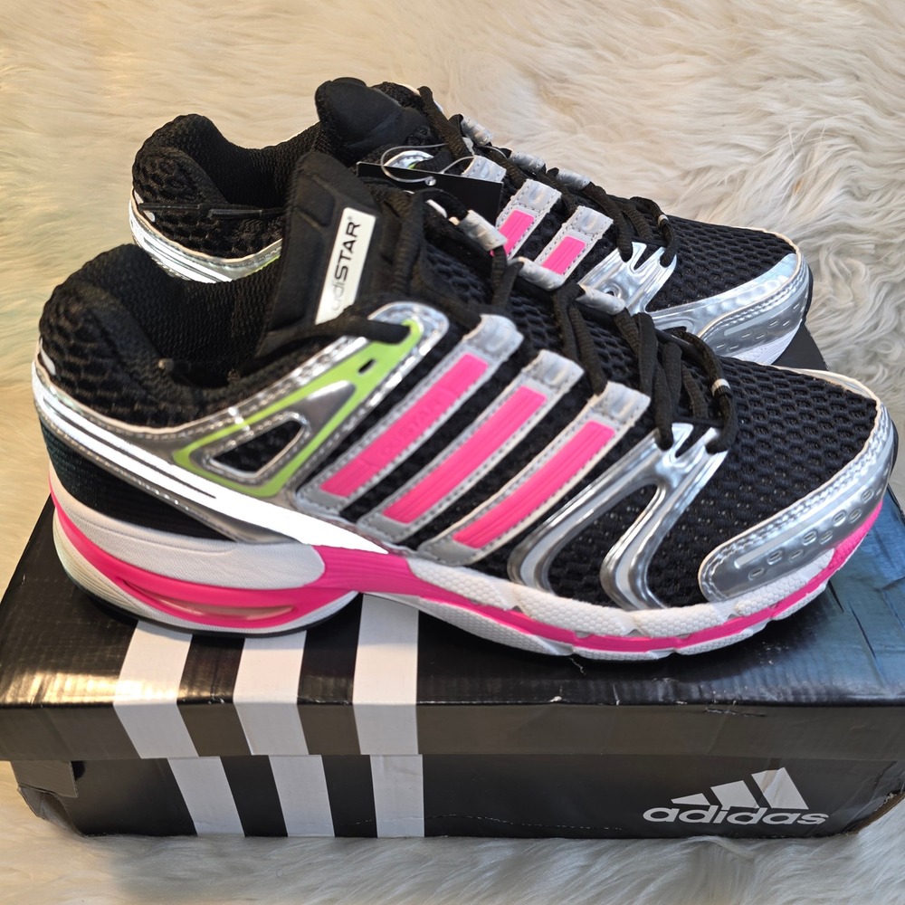 adidas Adistar Control 5 Men 8.5 Women 9.5 Black Pink Silver JS0041